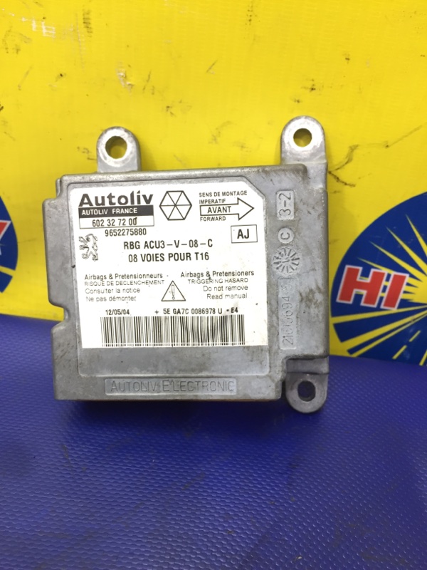 БЛОК УПРАВЛЕНИЯ AIRBAG (КОМПЬЮТЕР) PEUGEOT 206 2003-2007 2D TU5JP4 9652275880 контрактная