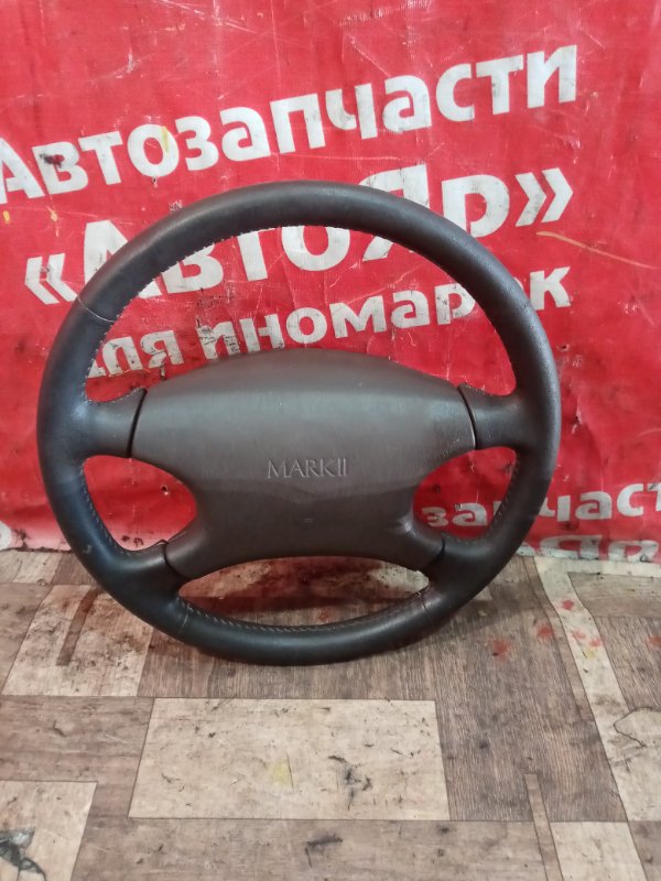 Руль Toyota Mark Ii GX90 1G-FE 02.1995 Кожа, с заглушкой, сильно потерт