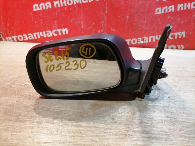 Зеркало Toyota Caldina ST215G 3S-FE 2000 переднее левое 7 контактов. Дефект лака.