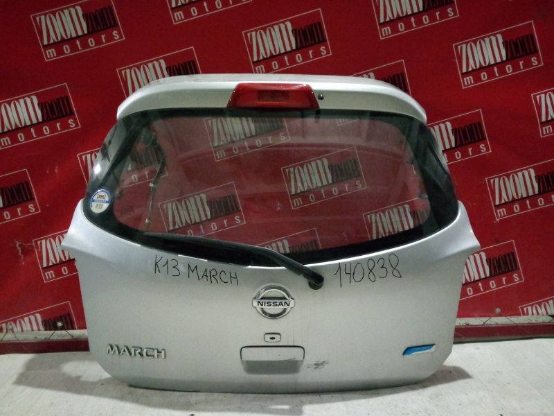 Дверь задняя багажника Nissan March K13 2010 задняя серебро (б/у)
