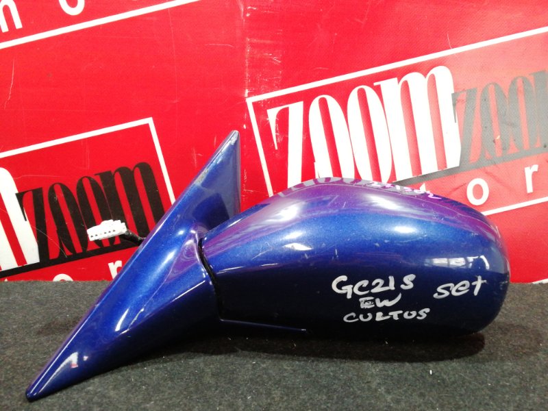 Зеркало боковое Suzuki Cultus GC21W G15A 1997 левое синий (б/у)