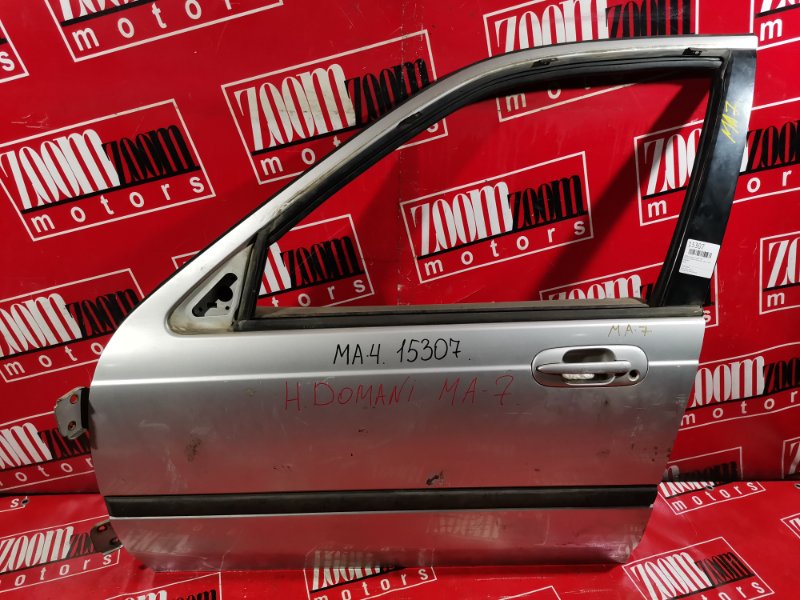 Дверь боковая Honda Domani MA4 D15B 1992 передняя левая серебро (б/у)