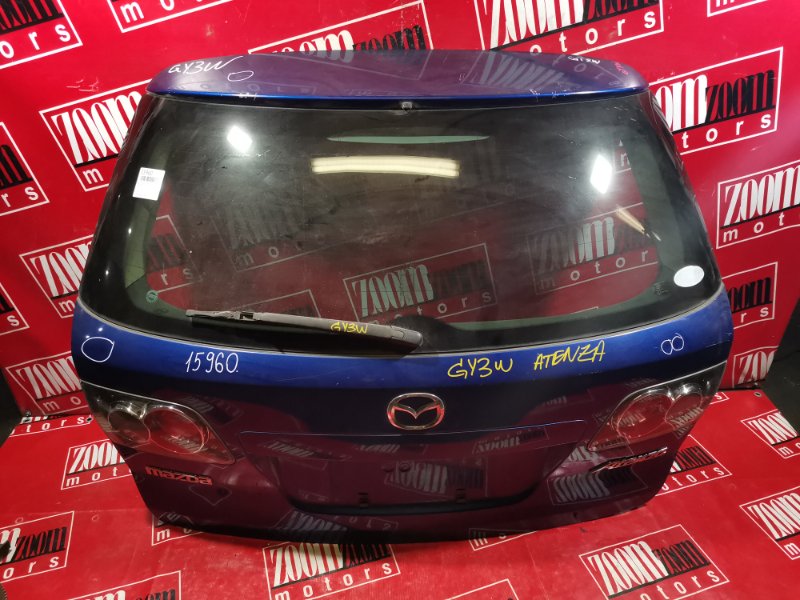 Дверь задняя багажника Mazda Atenza GY3W L3-VE 2002 задняя синий (б/у)