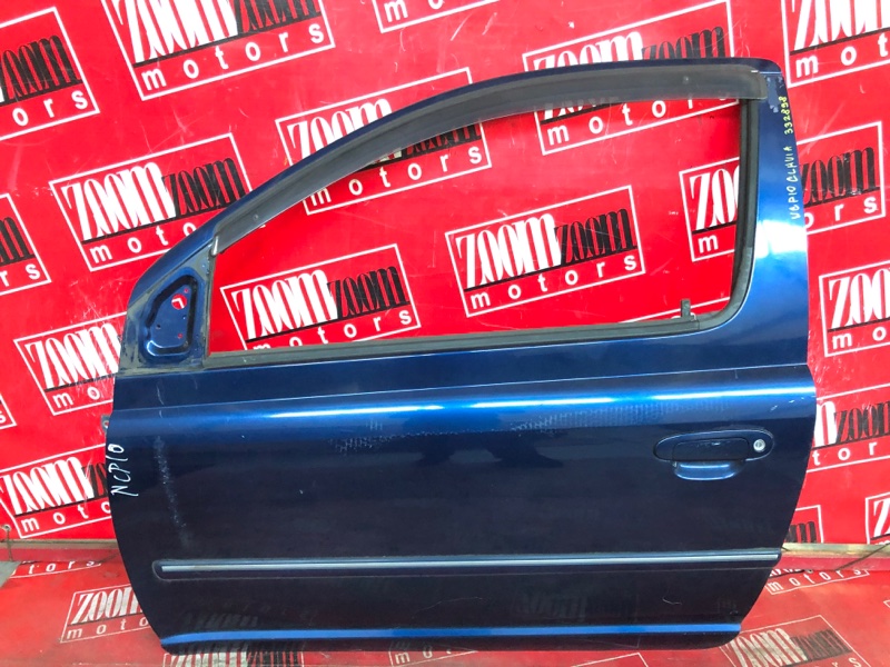 Дверь боковая Toyota Vitz NCP10 1NZ-FE 1999 передняя левая синий (б/у)