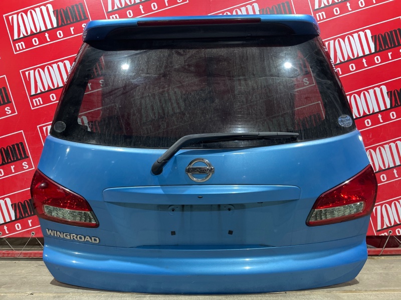 Дверь задняя багажника Nissan Wingroad Y12 HR15DE 2005 задняя синий 132-24857