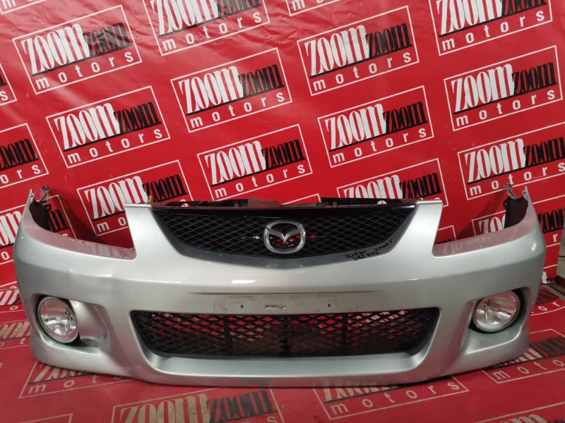 Бампер Mazda Familia S-Wagon BJFW FS-ZE 2000 передний серебро (б/у)