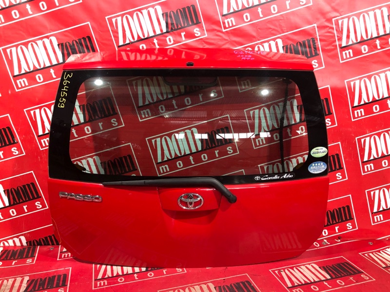 Дверь задняя багажника Toyota Passo QNC10 K3-VE 2004 задняя красный (б/у)