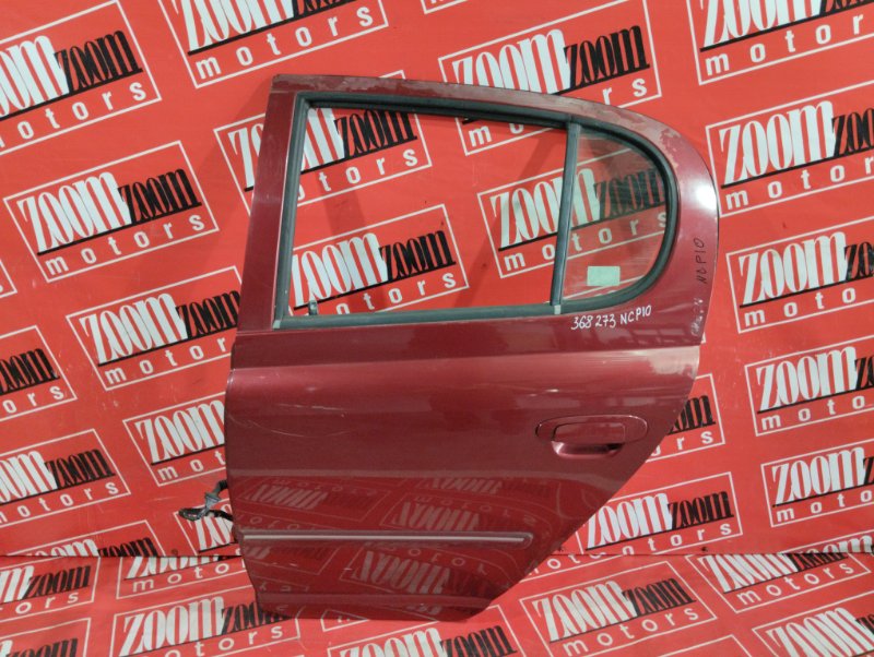 Дверь боковая Toyota Vitz NCP10 1NZ-FE 1999 задняя левая красный (б/у)