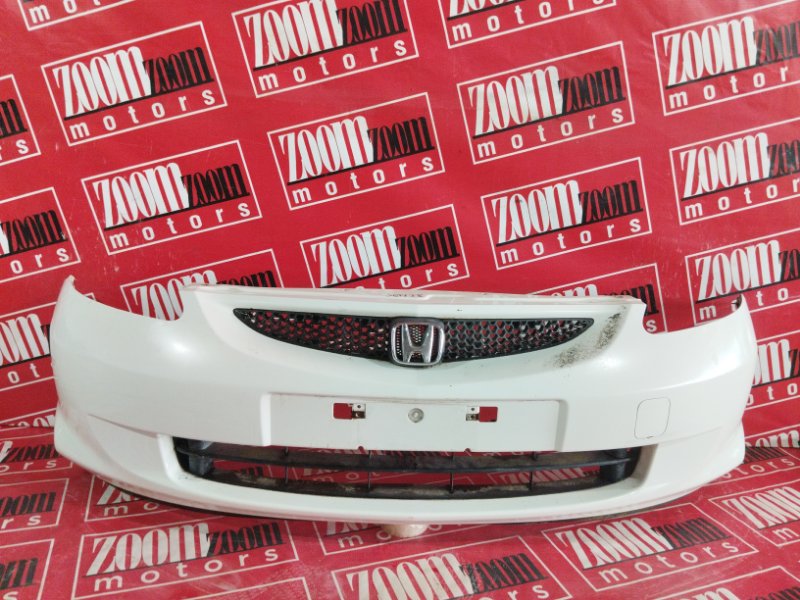 Бампер Honda Fit GD1 L13A 2001 передний белый (б/у)