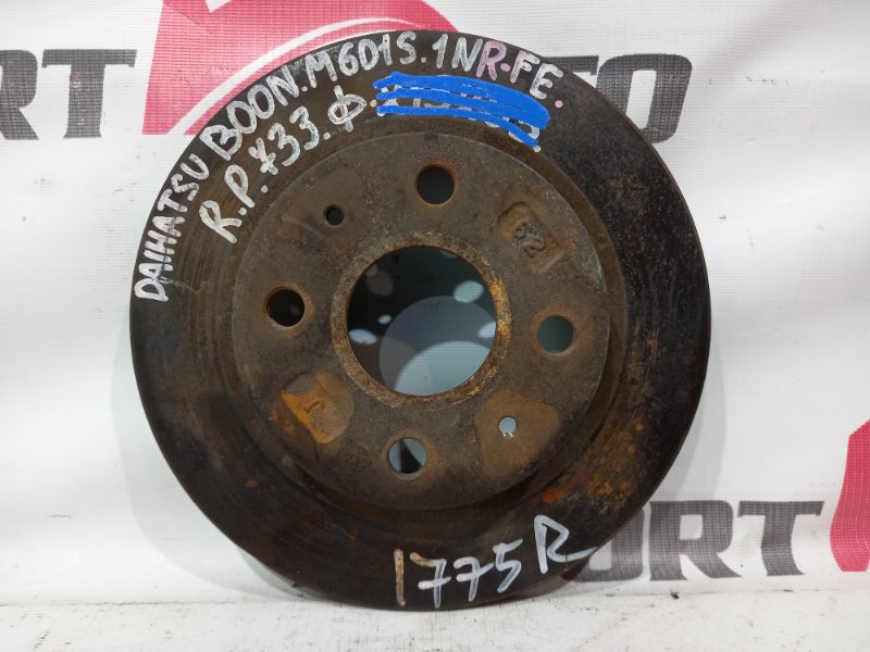 диск тормозной DAIHATSU BOON M601S 1NR-FE 2010-2014 передний 324026