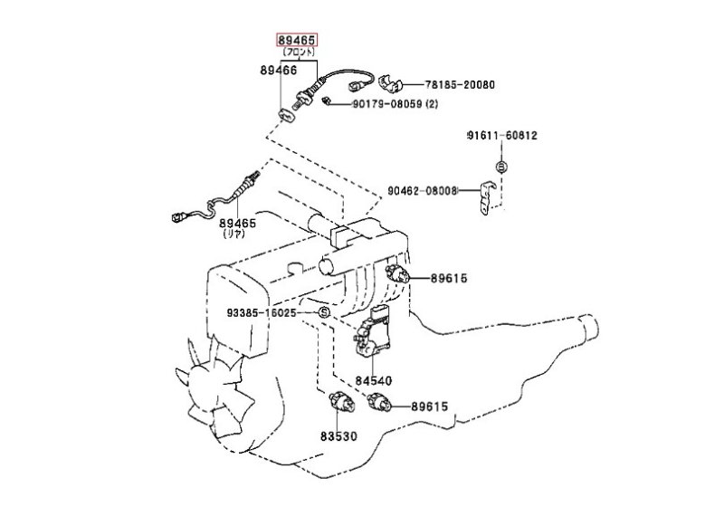 датчик кислородный TOYOTA CRESTA GX100 1G-FE 1998-2001 381884
