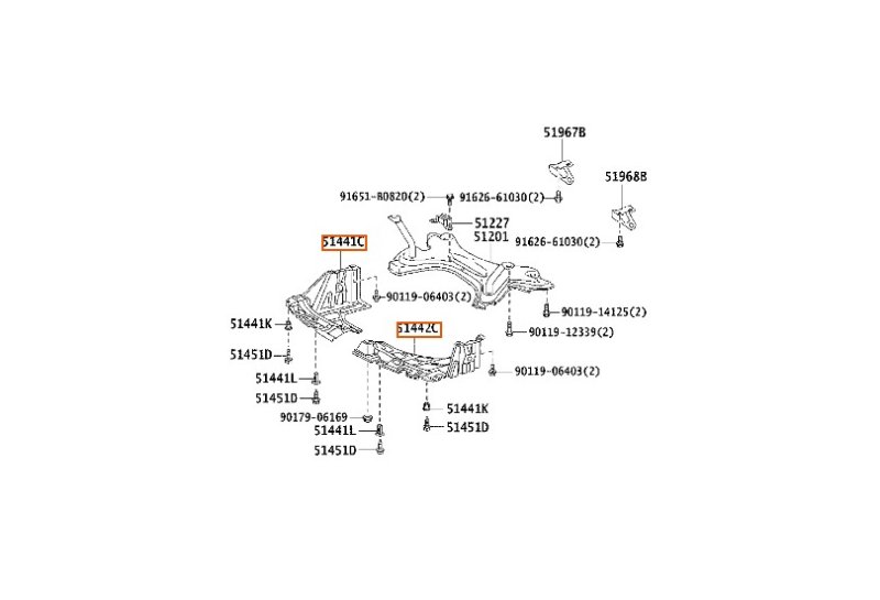защита двигателя TOYOTA PORTE NNP10 2NZ-FE 2005-2012 464450