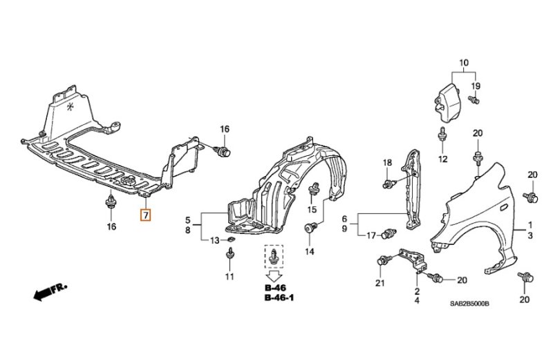 защита двигателя HONDA FIT GD1 L13A 2005-2007 470803