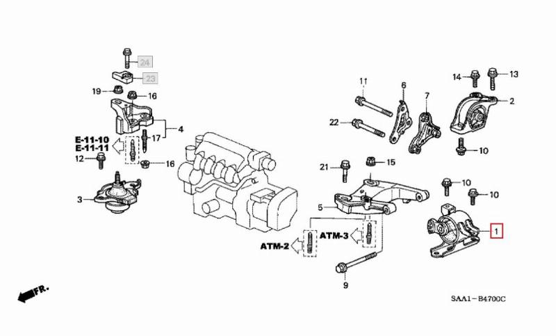 подушка двигателя HONDA FIT GD1 L13A 2001-2004 левый 478857