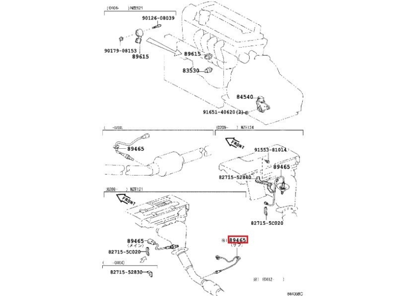 датчик кислородный TOYOTA COROLLA RUNX NZE121 1NZ-FE 2004-2006 499140