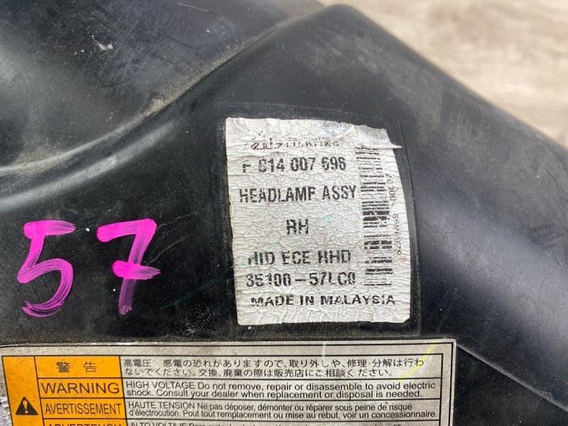 Фара ксенон передняя правая Kizashi 2009 RE91S J24B 2.4