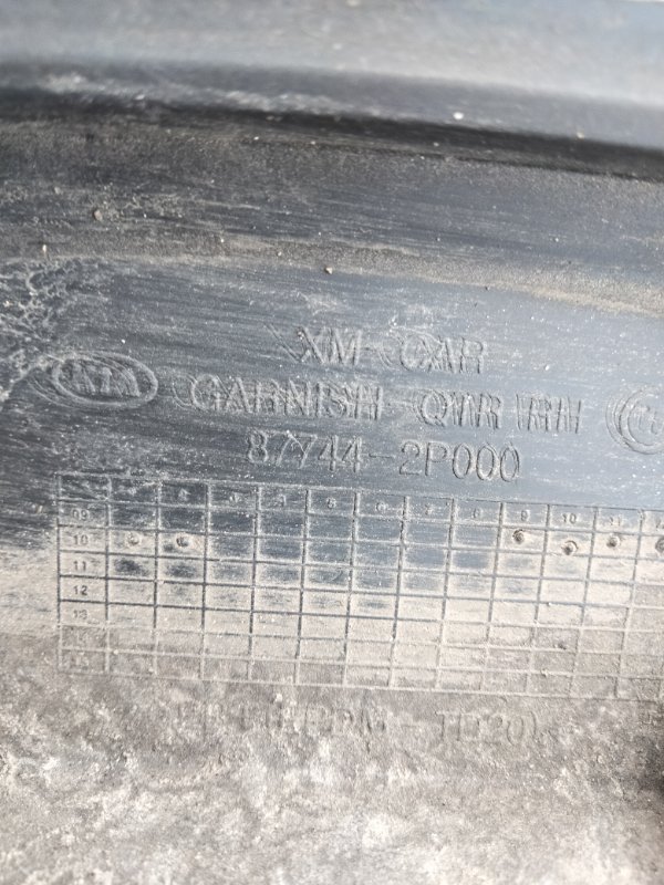 Молдинг заднего крыла правый Sorento 2010 2(XM) 2.2 D4HB