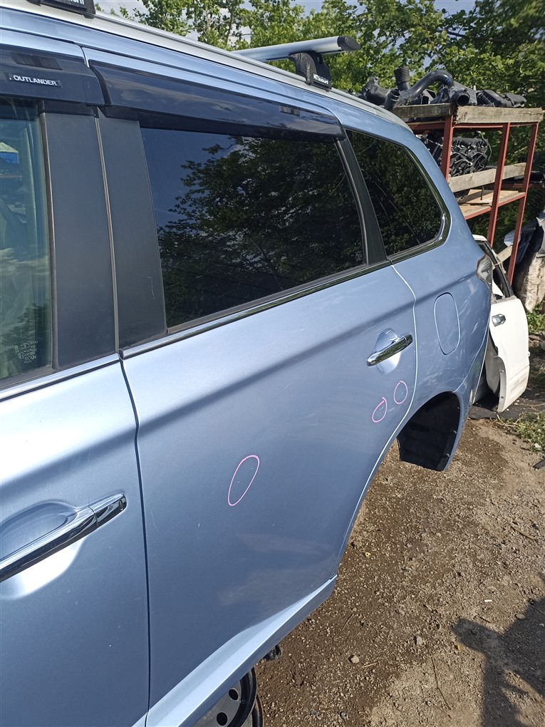 Дверь Mitsubishi Outlander GG2W 4B11 2014 задняя левая голубой u21 1511