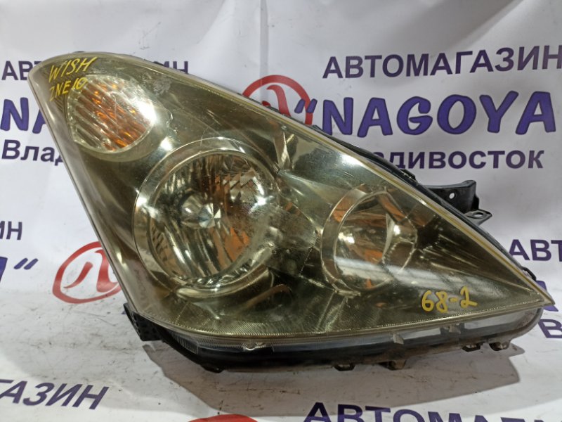 Фара TOYOTA WISH ZNE10 1ZZ-FE передняя правая 68-2 (б/у)