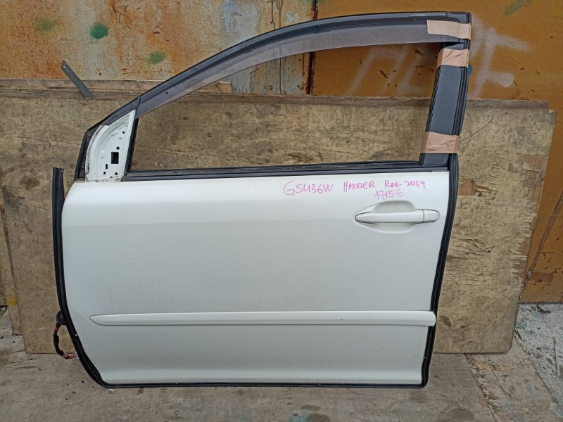 Дверь TOYOTA HARRIER GSU36 2GR-FE передняя левая COLOR 062 (б/у)