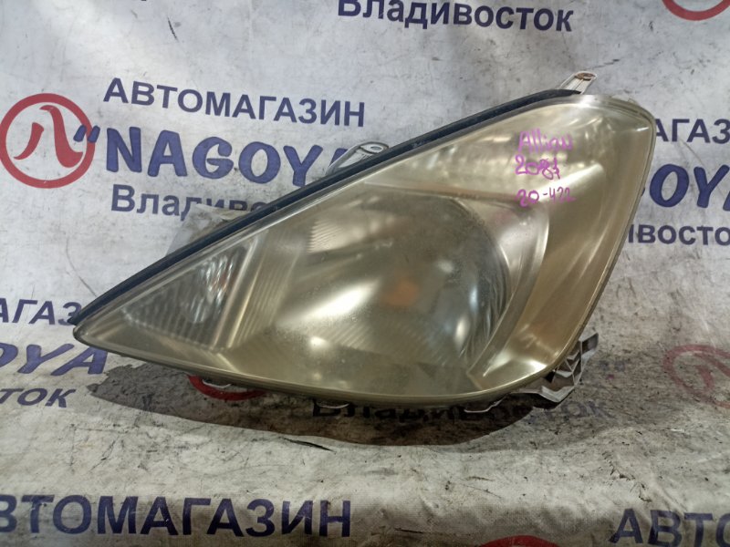 Фара TOYOTA ALLION ZZT240 1ZZ-FE передняя левая 20422 (б/у)