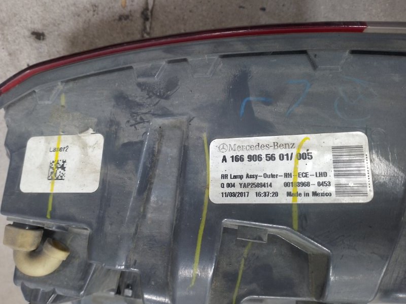 Фонарь заднего хода задний правый Mercedes-Benz GLE 2015-2019 W166 OM 642 LS DE 30 LA A1669063201 Б/У
