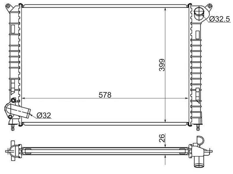 Запчасть радиатор охлаждения двигателя передний Mini Cooper 2001-2006 BW000MINI новая Радиатор охлаждения двигателя передний Mini Cooper 2001-2006 BW000MINI новая