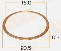 Шайба топливной форсунки Mazda медная 18х20.5х0.3 0636-13-651 0636-13-651 новая