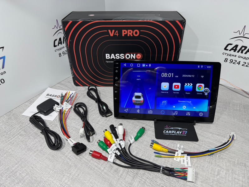 Автомагнитола BassOn V4 Pro/Qled/9`/ 4Arm/4.64GB 4261 новая