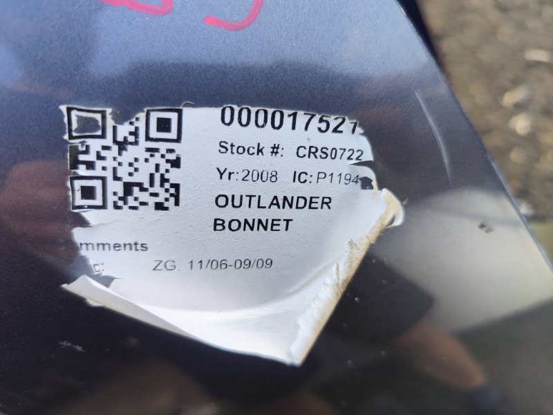 Bonnet OUTLANDER 2008 CW5W 4B12