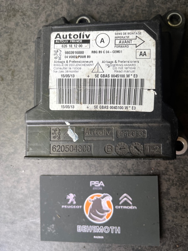 Блок управления SRS Peugeot Partner 9803916880 Б/У