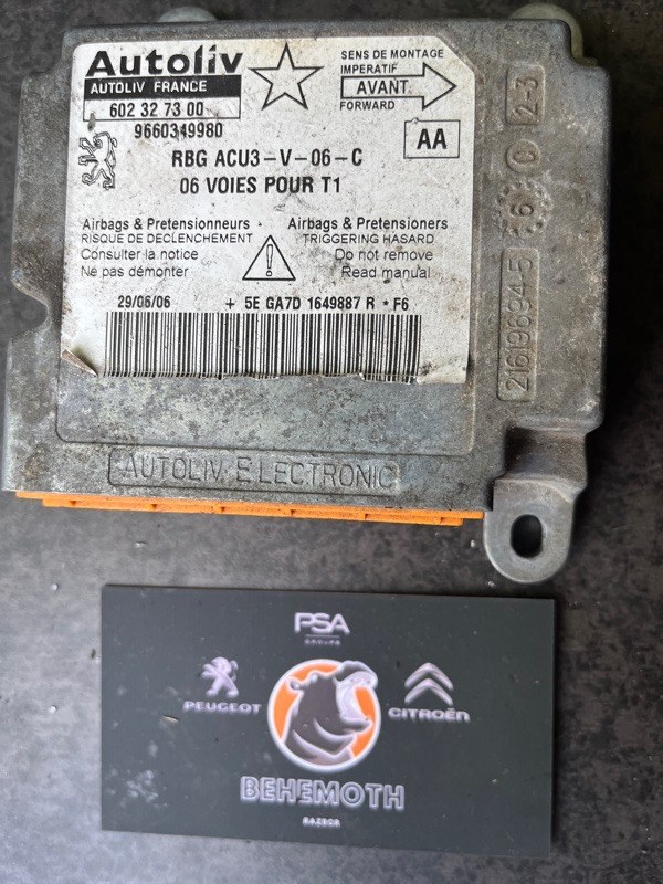 Блок управления SRS Peugeot 206 9660349980 Б/У