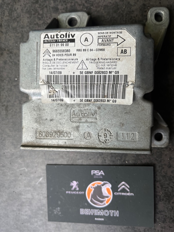 Блок управления SRS Peugeot Partner 9665558380 Б/У