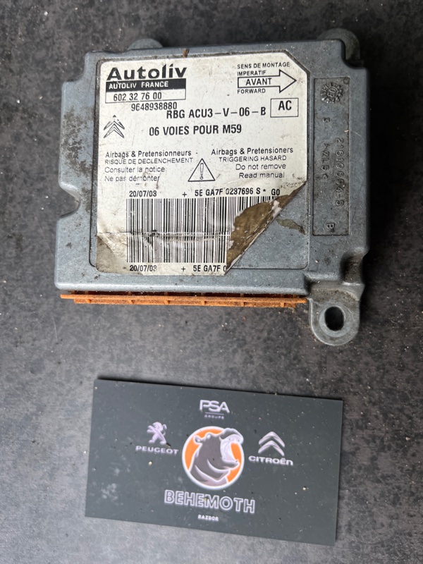 Блок управления SRS Peugeot Partner 9648938880 Б/У