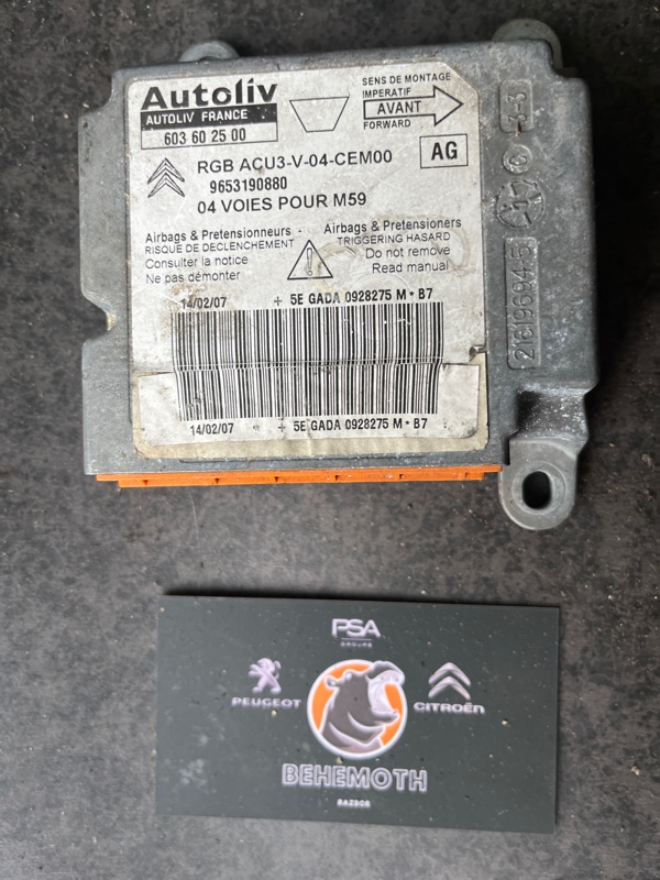 Блок управления SRS Citroen Berlingo 9653190880 Б/У