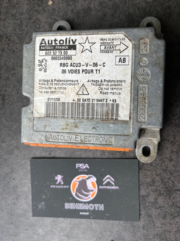 Блок управления SRS Peugeot 206 9660349980 Б/У