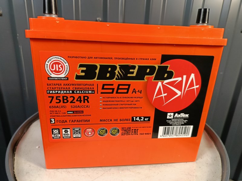 Аккумулятор Зверь Asia 58 (B24) правый Аккумулятор Зверь Asia 58 (B24) правый