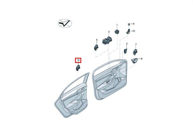 Кнопка стеклоподъемника задняя левая Jetta 2021 JEM DGXA