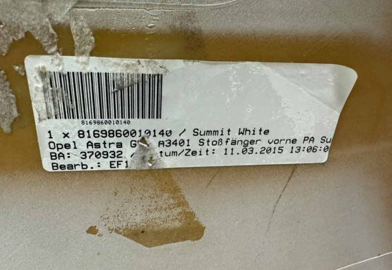 Бампер передний Astra J OPC GTC IV 4