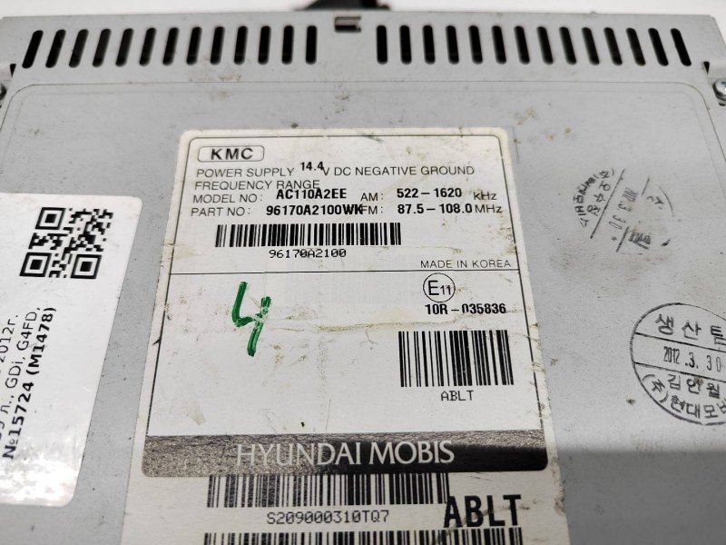 Магнитола Ceed 2012 JD 1.6 G4FD