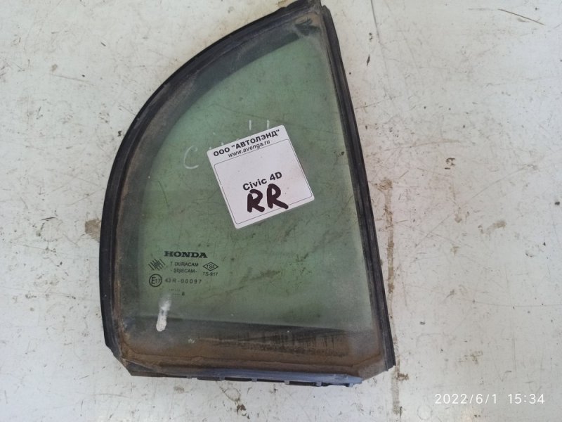 Стекло двери глухое заднее правое Honda Civic