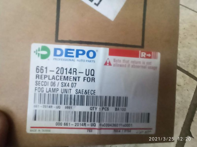 Фара ПТФ правая SX4 2006-2013