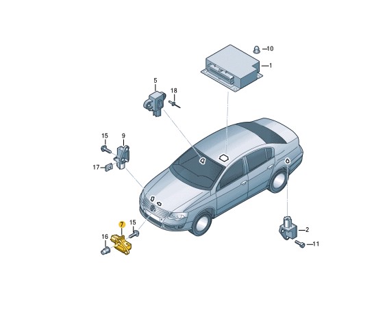Датчик Air Bag передний Passat 2006 3C2 BLY Датчик Air Bag передний Passat 2006 3C2 BLY