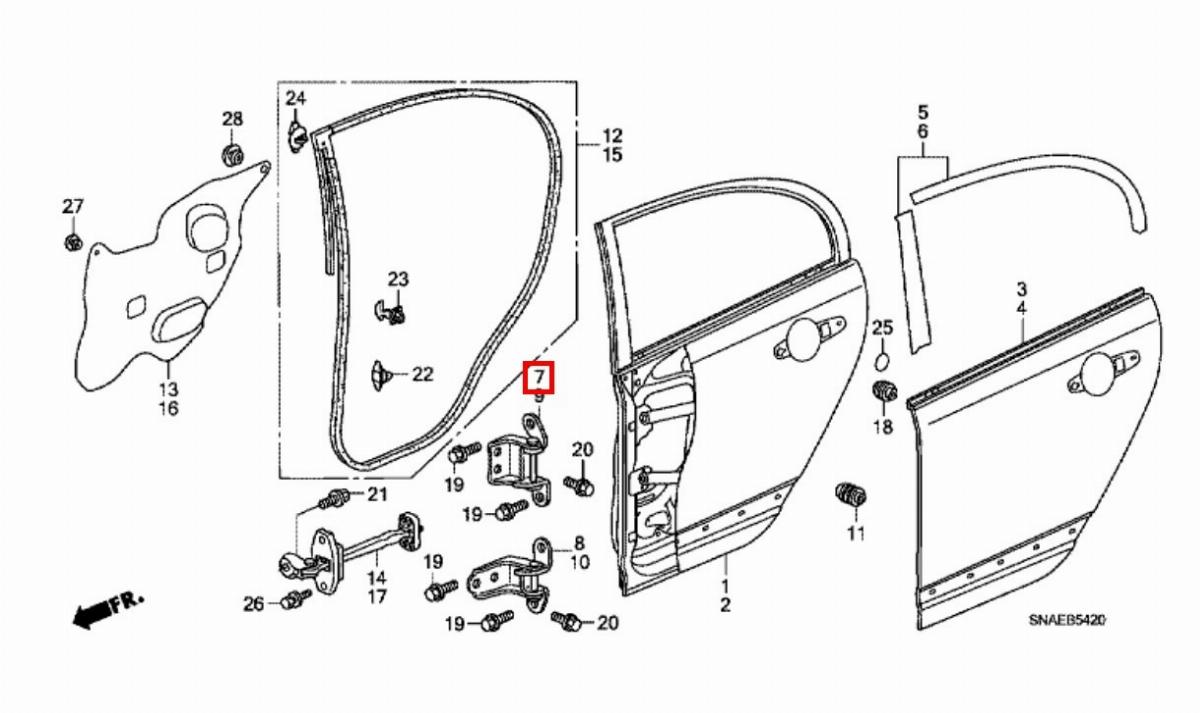 Петля двери задняя правая Civic 2008 FD R18A1 Петля двери задняя правая Civic 2008 FD R18A1