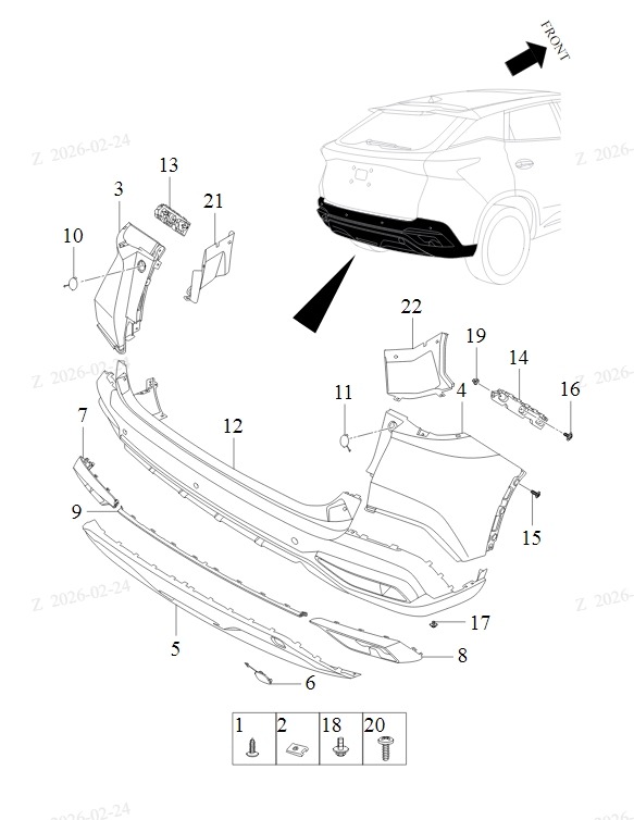 Губа (юбка) бампера задняя Omoda C5 T19C