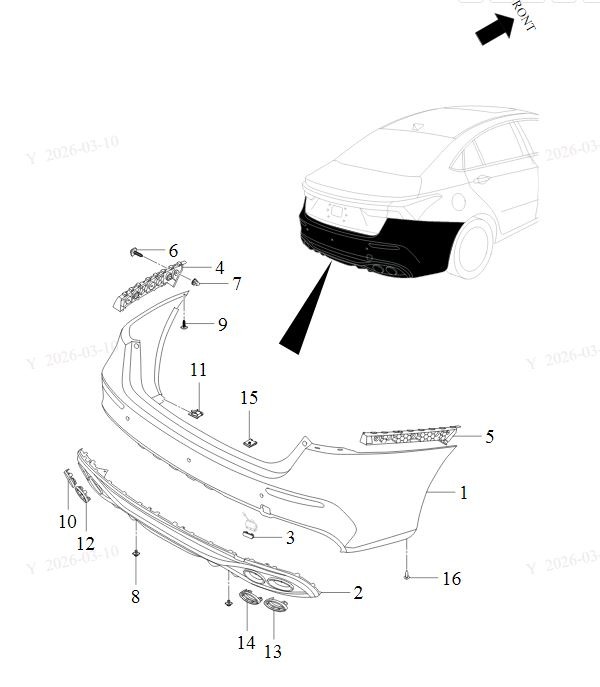 Бампер задний Omoda S5 Бампер задний Omoda S5