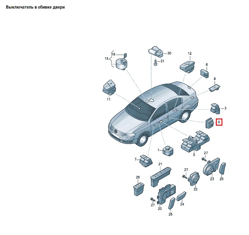 Кнопка Volkswagen Passat 362 CDAB Кнопка Volkswagen Passat 362 CDAB