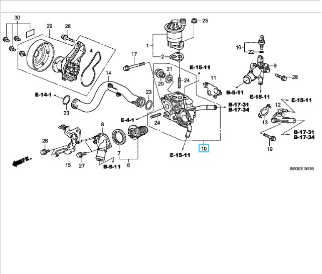 Корпус термостата Honda Civic FD R18A1