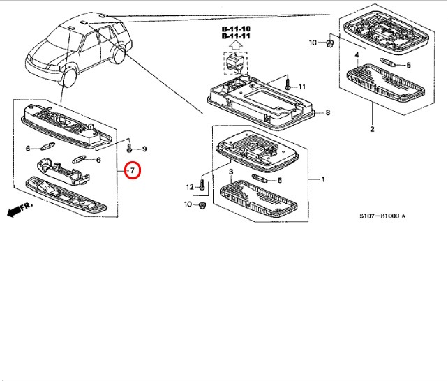 Плафон салона Honda CR-V RD B20Z Плафон салона Honda CR-V RD B20Z