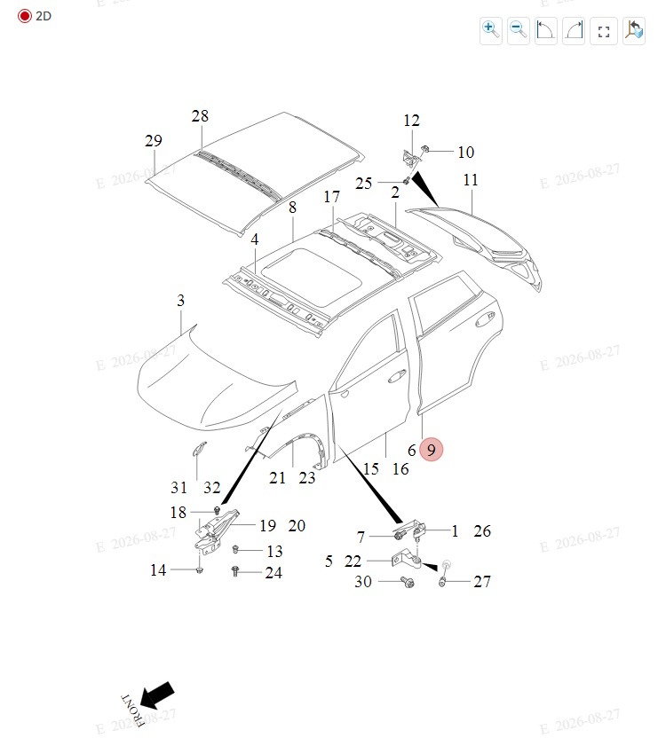 Дверь задняя правая Omoda C5 T19C